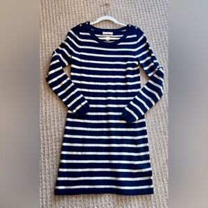 Banana Republic Navy Stripe Wool Cashmere Sweater Dress - Size M, Italian Fabric